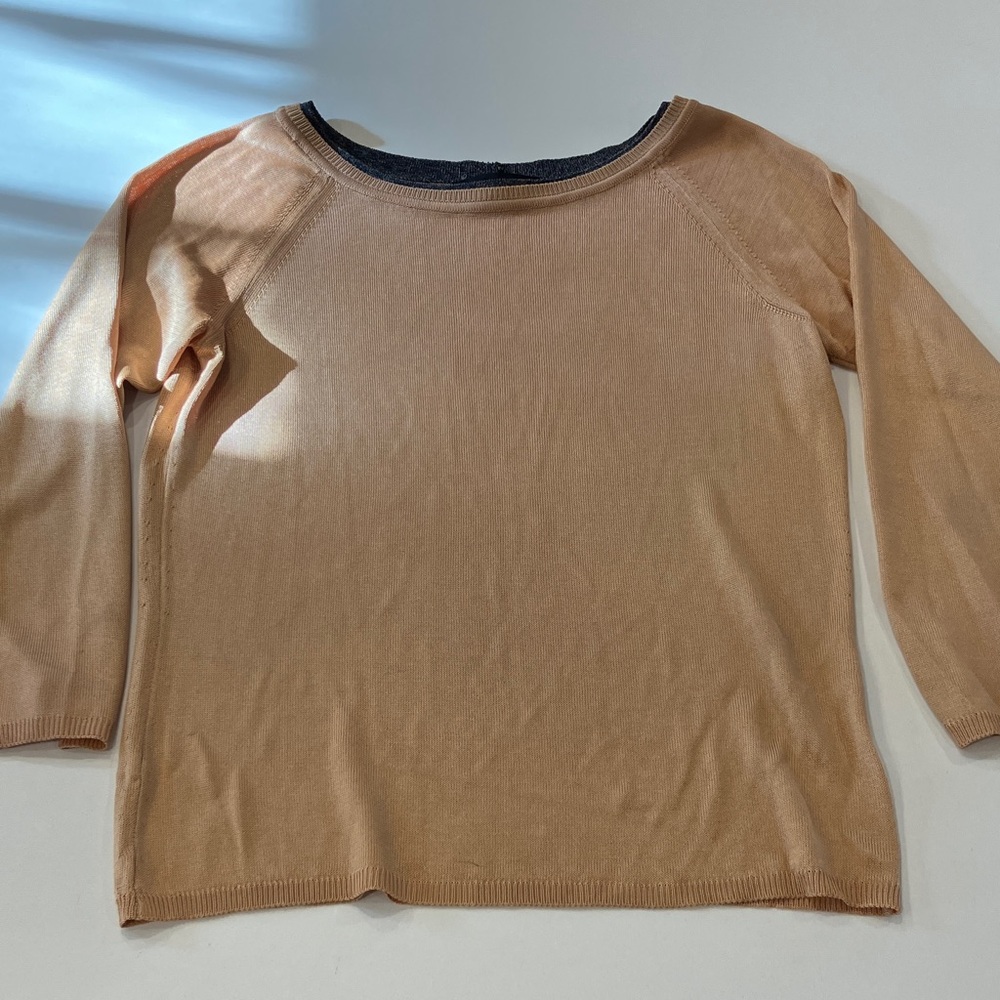 Women's Lightweight Crewneck Jersey Top in Camel